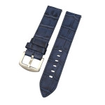 22 mm Spor W Kroko Lacivert Deri Saat Kordonu